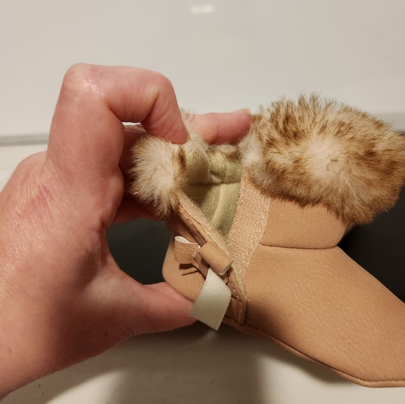 Infant's Child of Mine tan faux fur booties. Size 3/6 months. - Picture 5 of 7